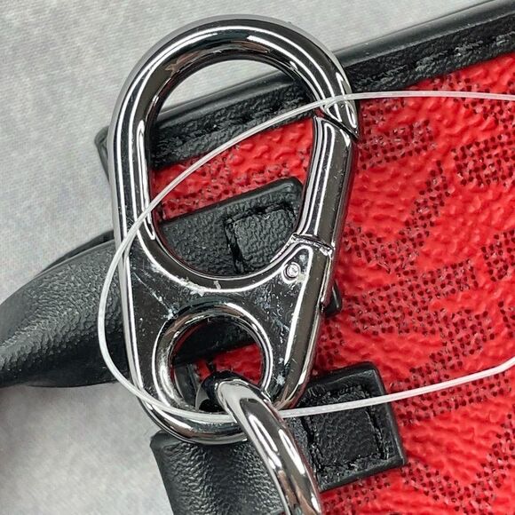 MICHAEL KORS Micro Signature Logo Earbud Case AirPod Case Red Womens Purse Fob - Picture 9 of 14